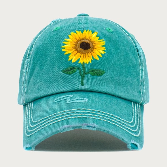 Sunflower Cap Sun Hat ~ 3 colors - Picture 2 of 3